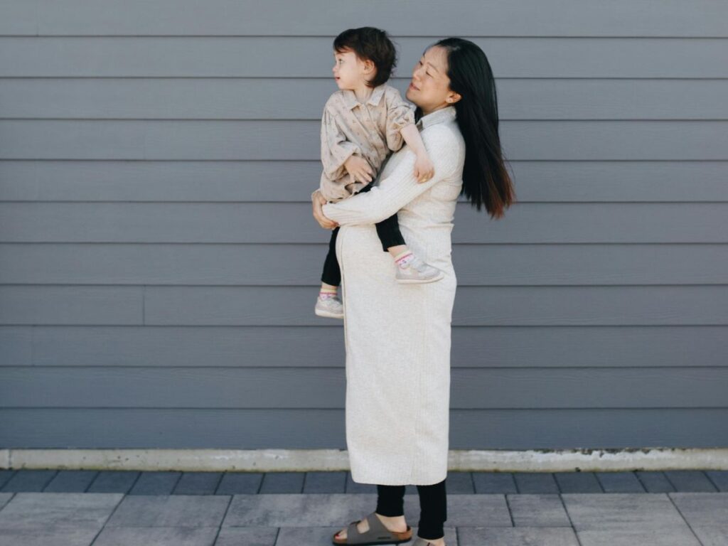 Woman wearing nice maternity dress from a maternity stores in Toronto