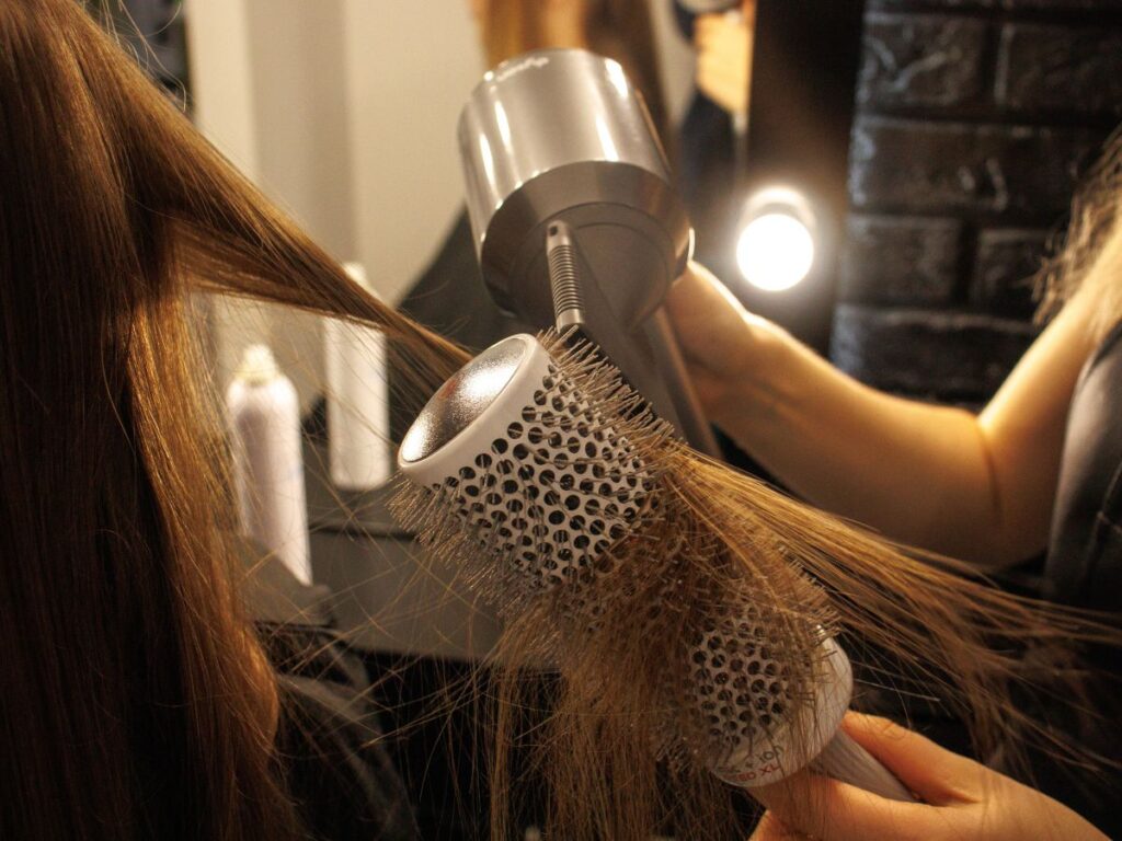 blow dry and curl