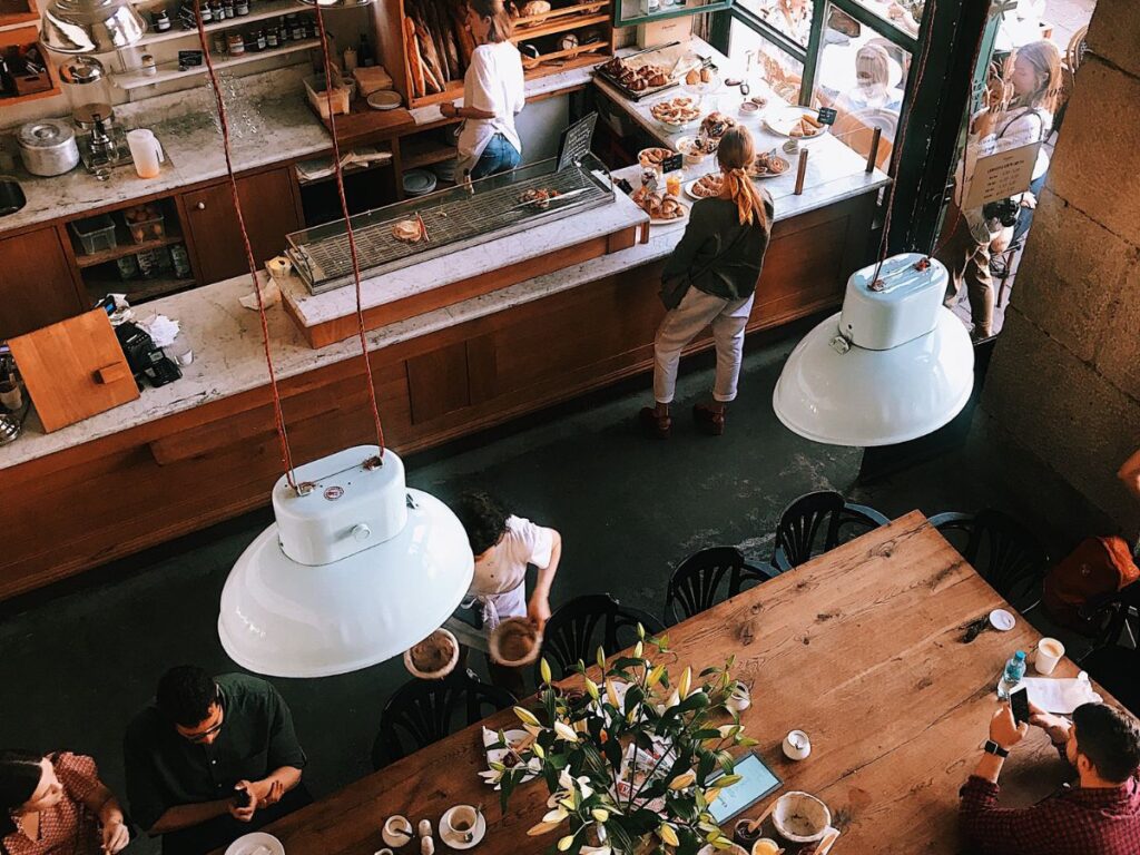 coffee house view from upwards