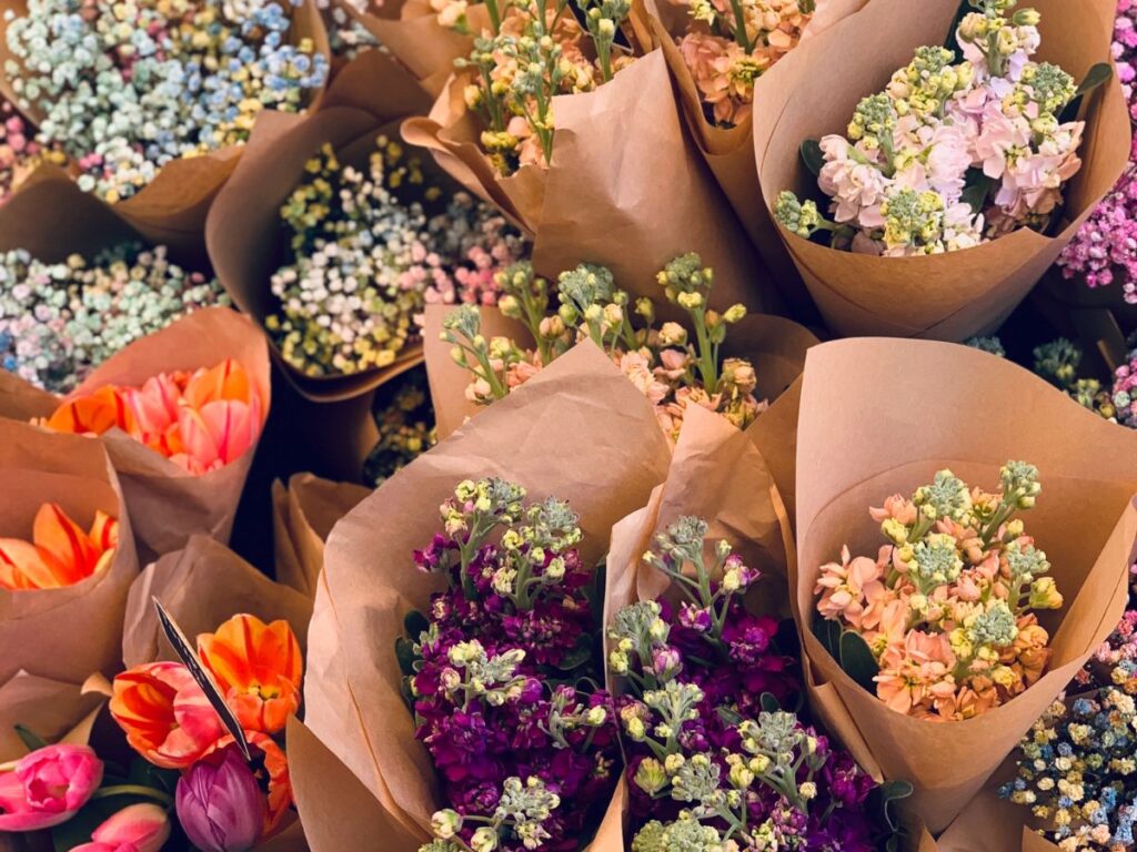 flowers in a store