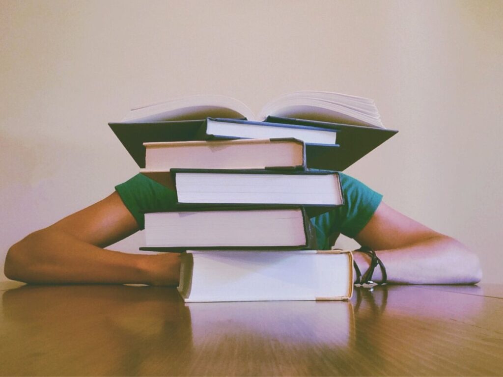 child with books