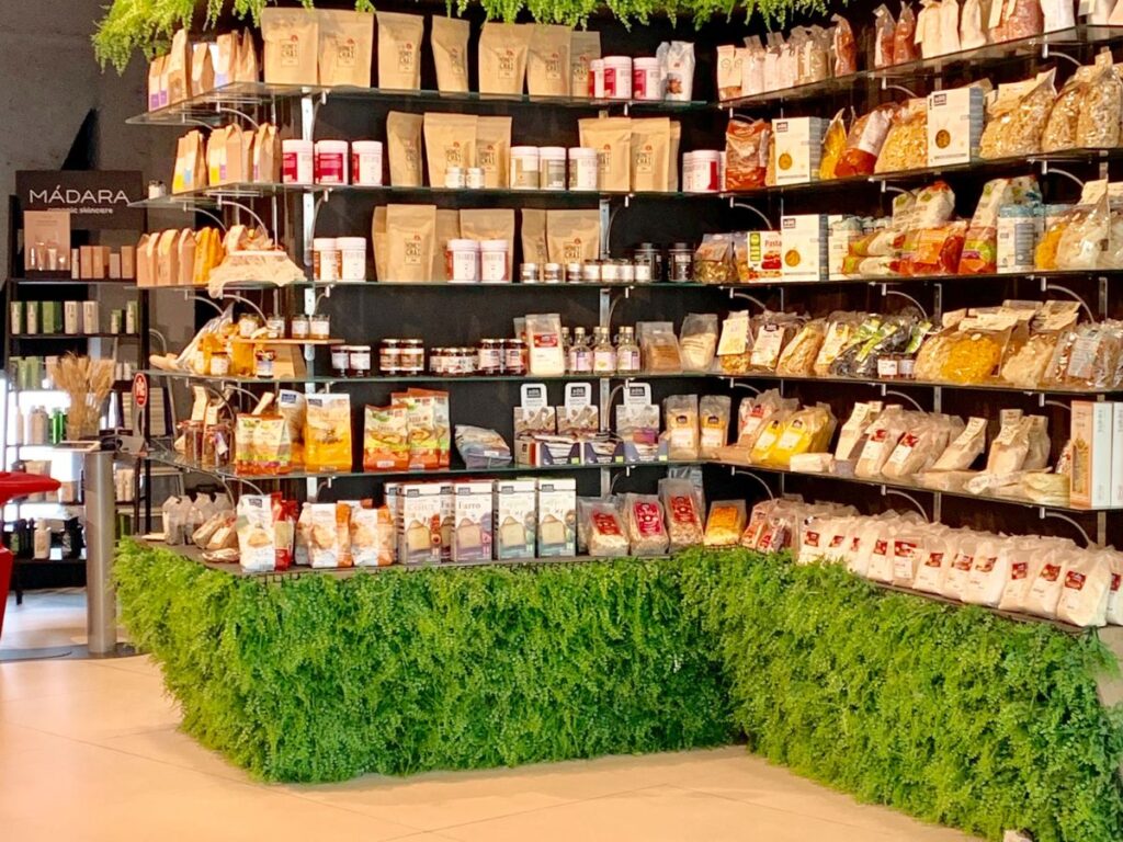 organic food section in a store