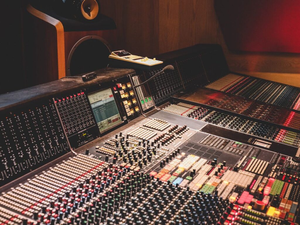 equipment in recording studio