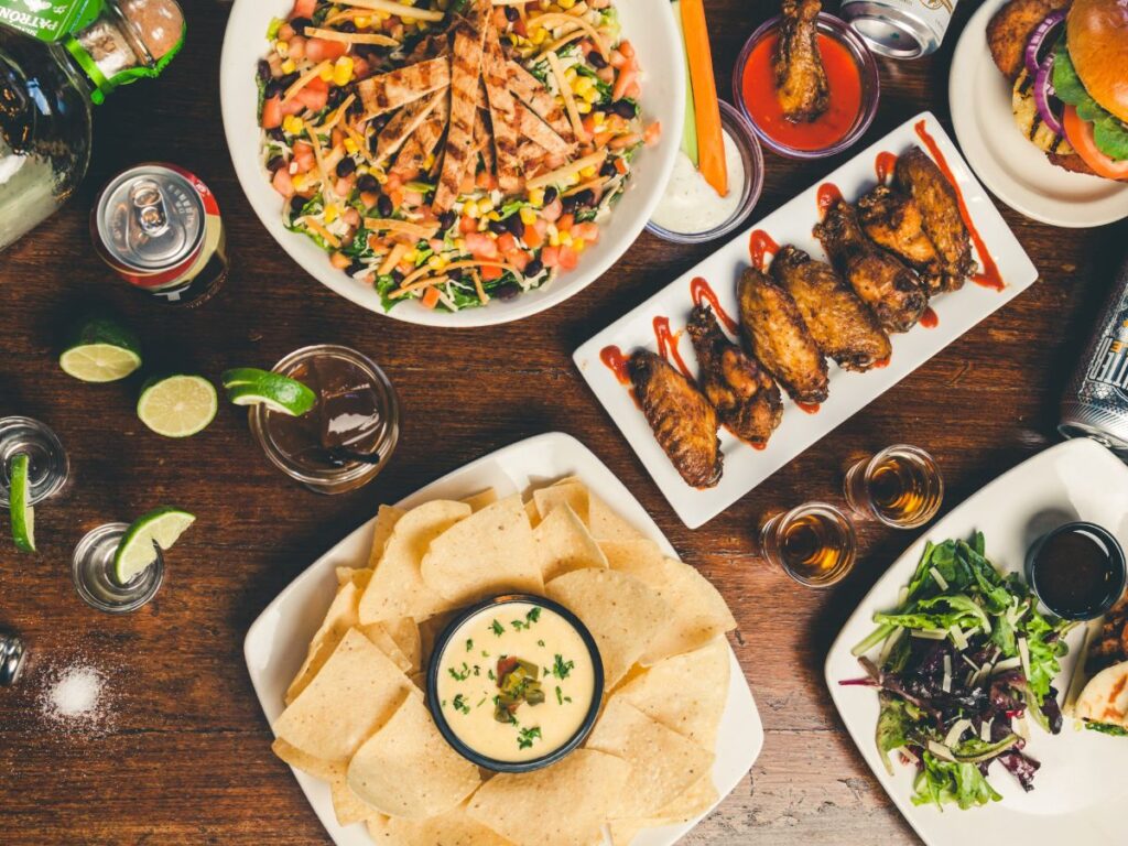 food on table at Ossington restaurant