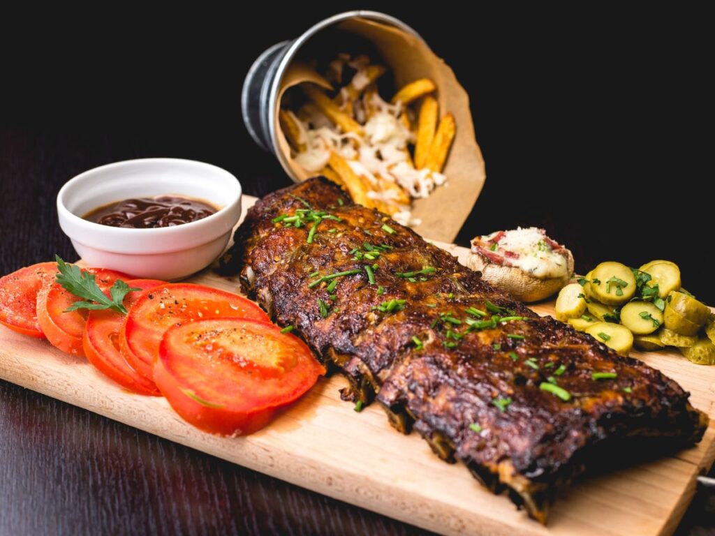 ribs in a restaurant 