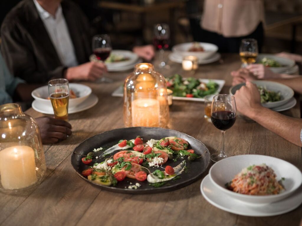 dining table with food