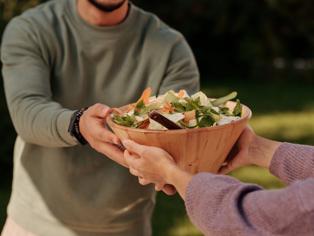 sharing salad