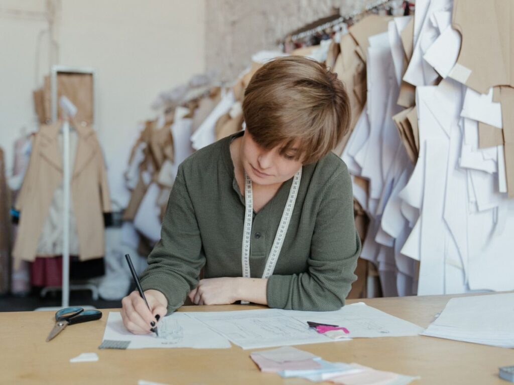 tailor sitting in the shop