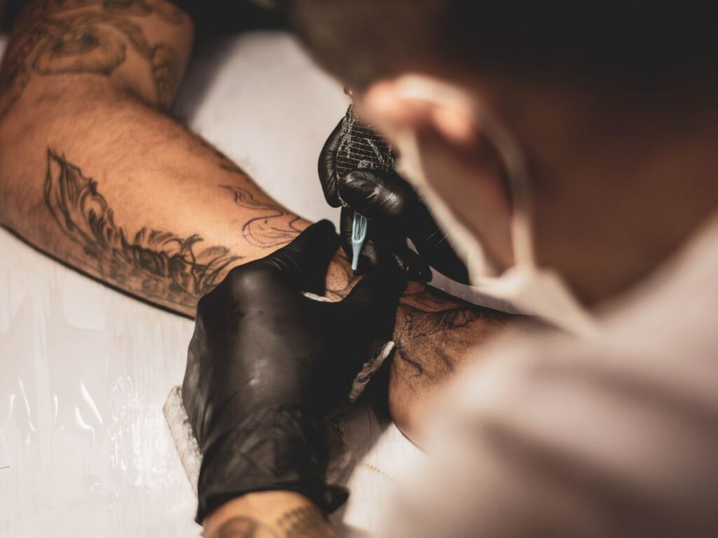 tattoo making in process