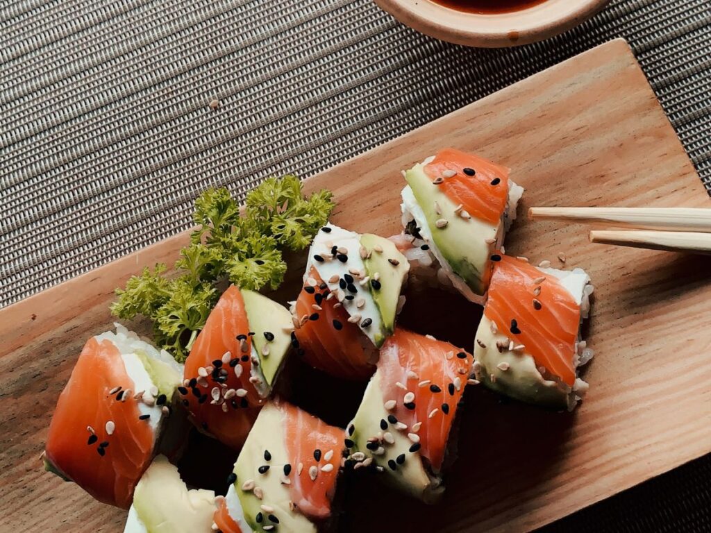 sushi in a dish