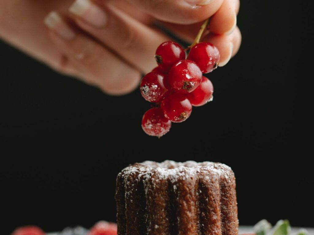 decorating a pastry