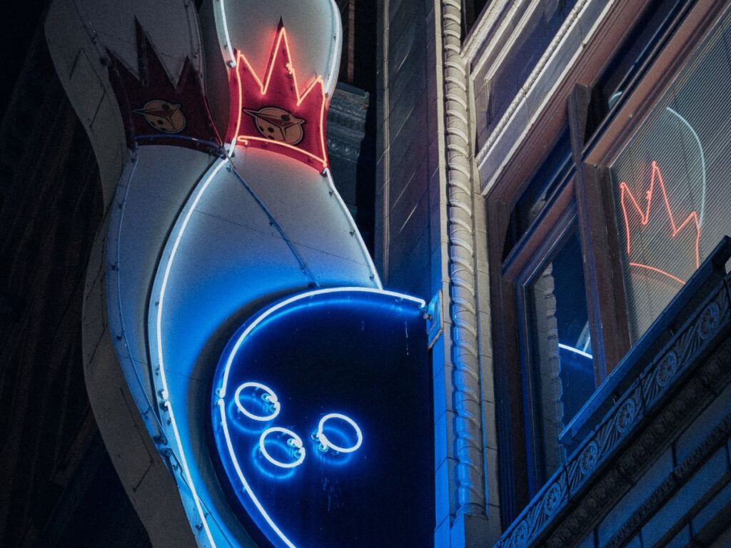 bowling neon sign