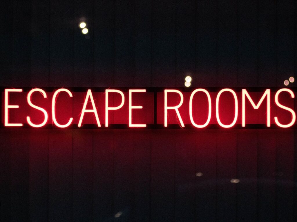 escape room neon sign
