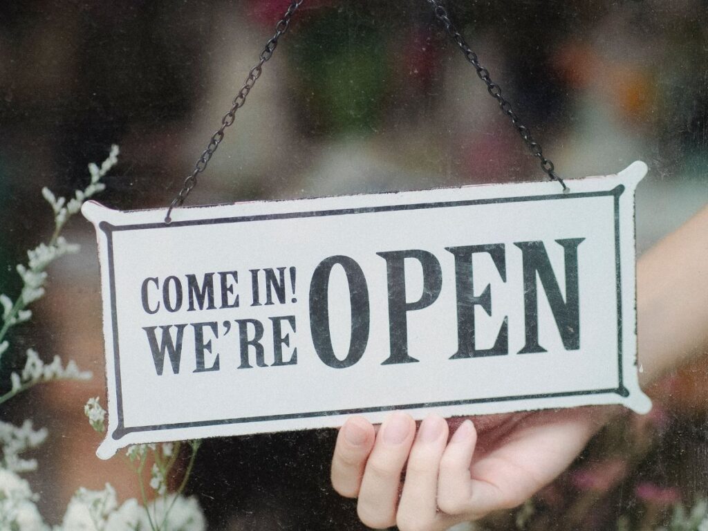 flower shop open sign