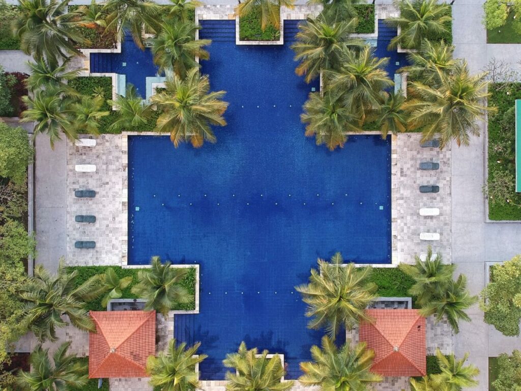 swimming pool from above