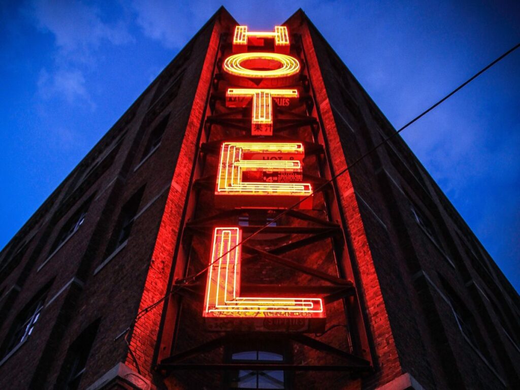 hotel neon sign