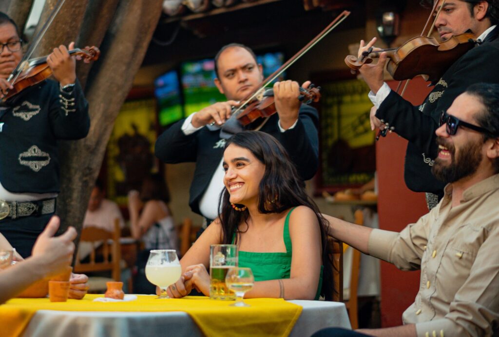 people enjoying live music in a restaurant