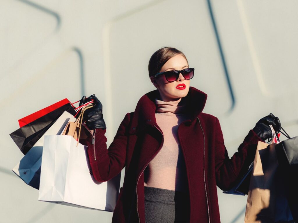 girl carrying shopping