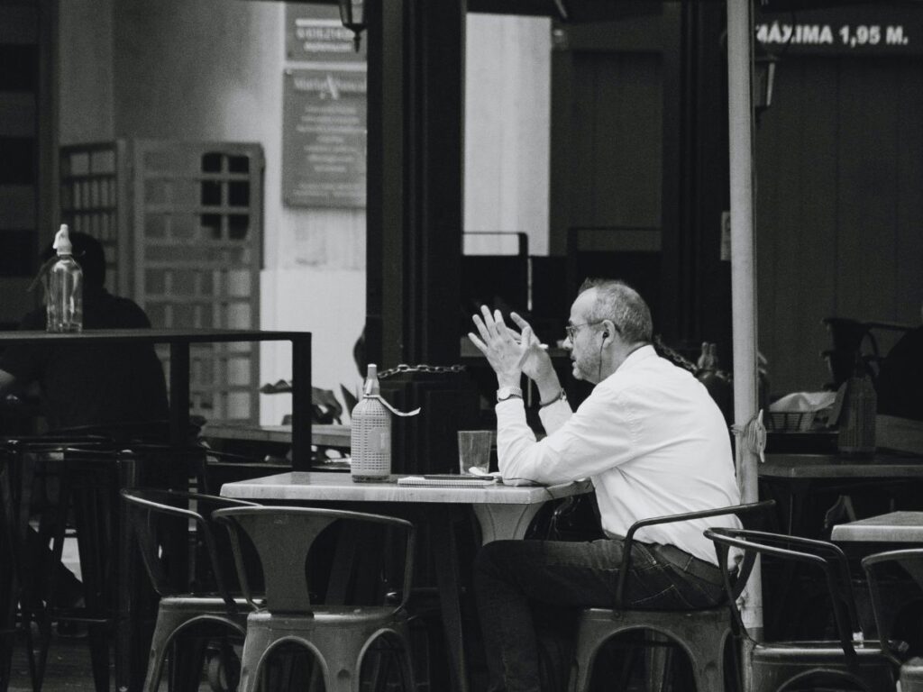 man in a restaurant