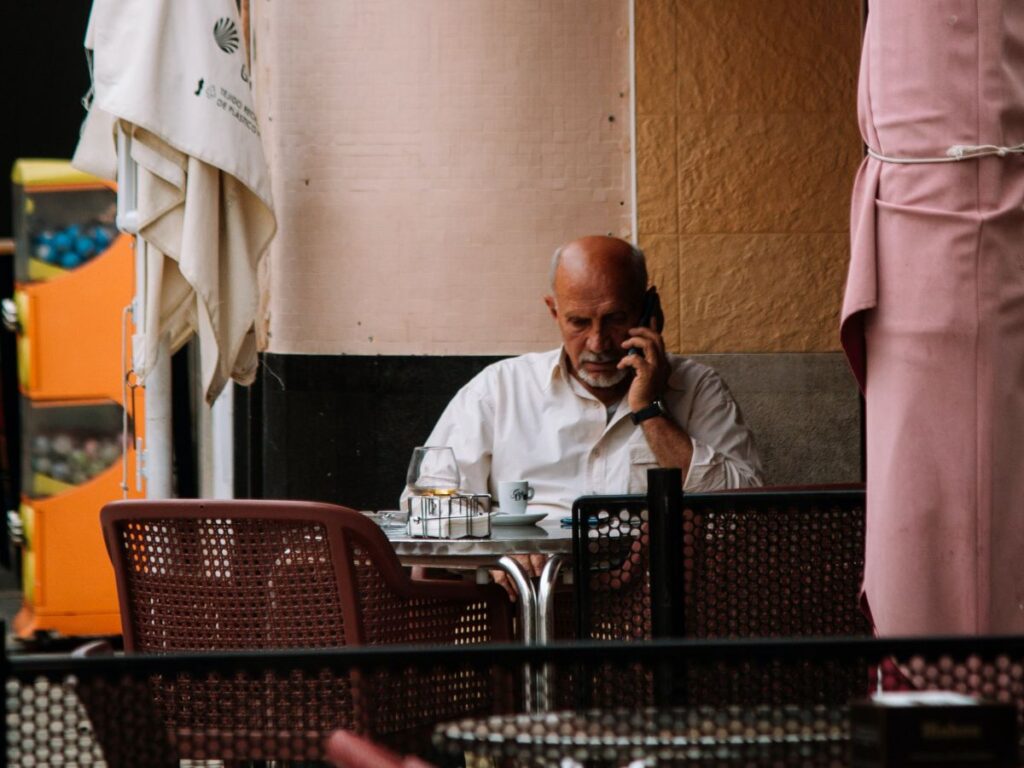 man in a restaurant