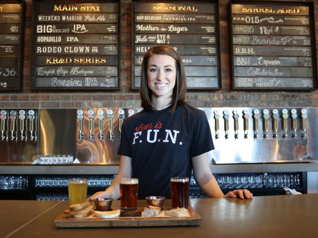 waitress serving food