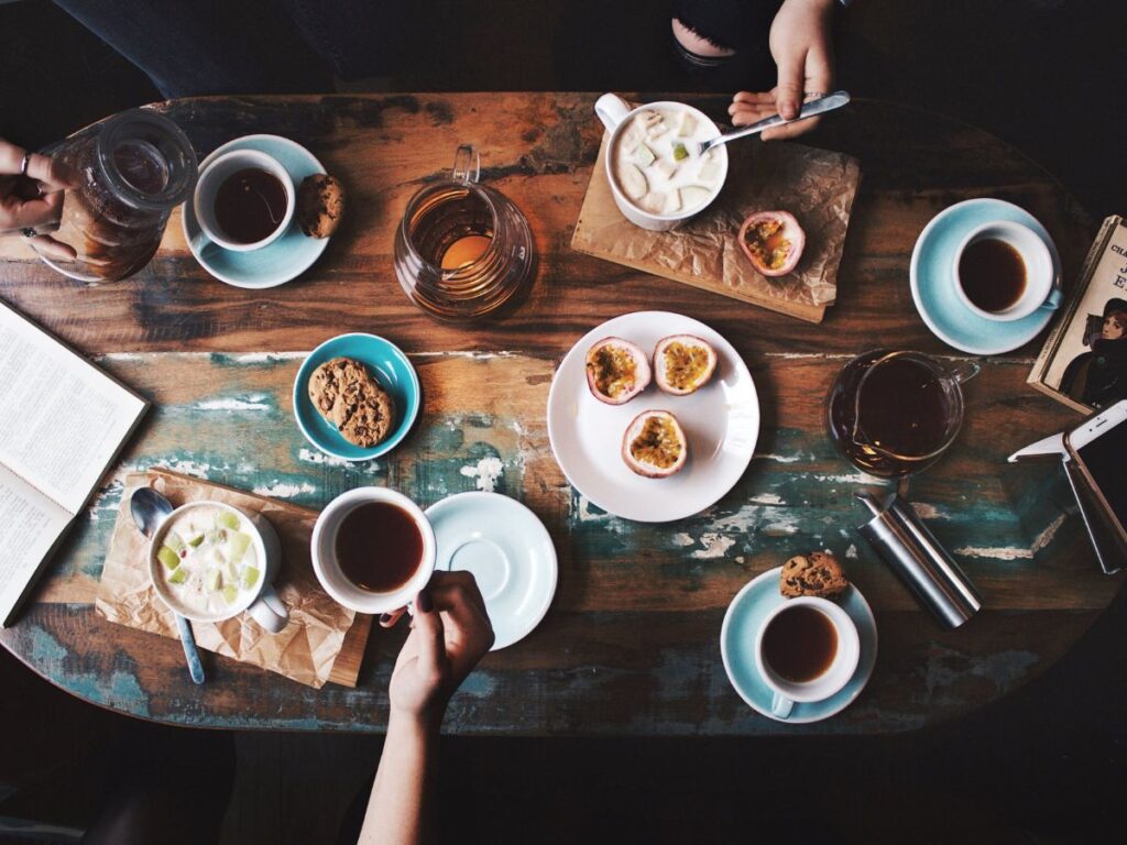 coffee on a table