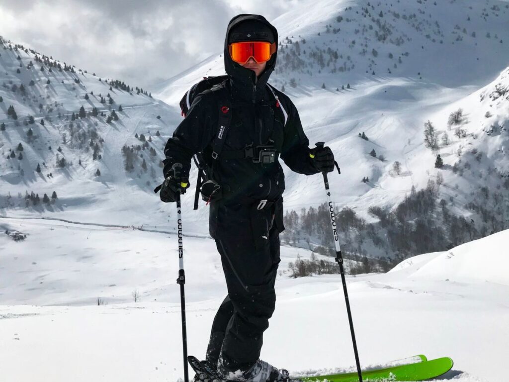 man with snowboard