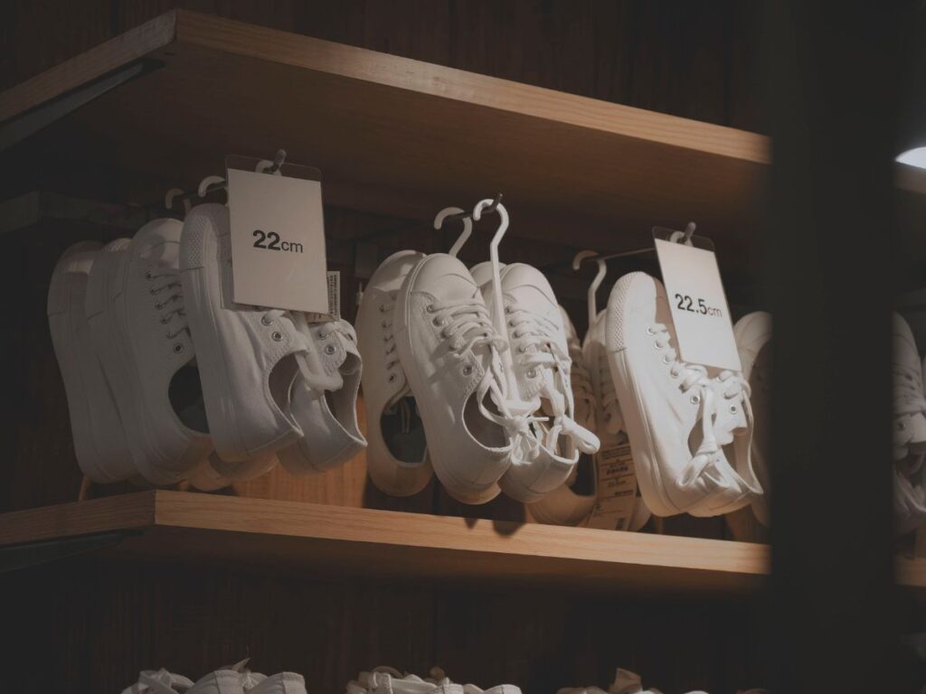 sneakers hanging
