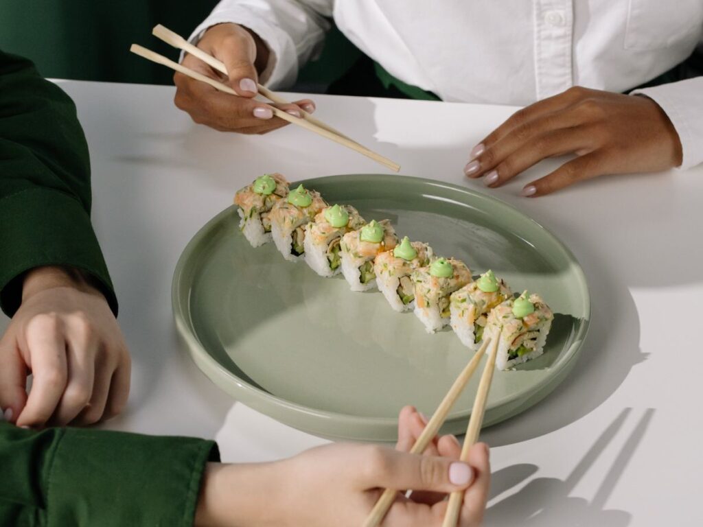 sushi and chopsticks