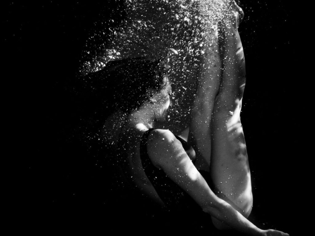 woman splashing water