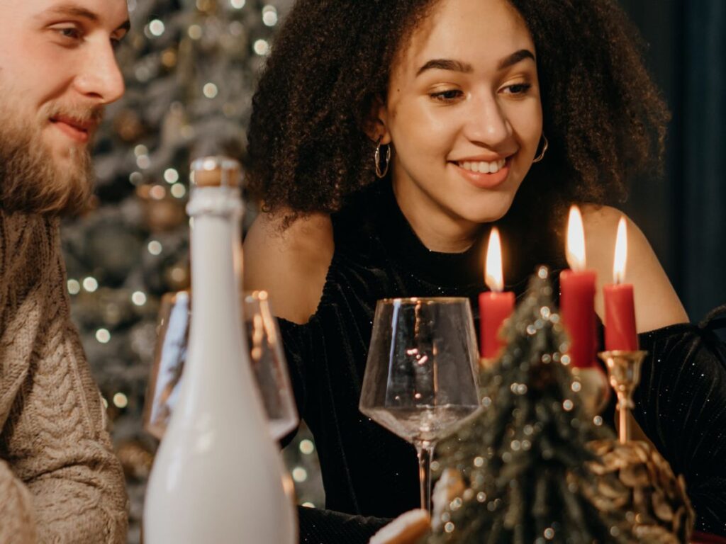 couple on dinner table