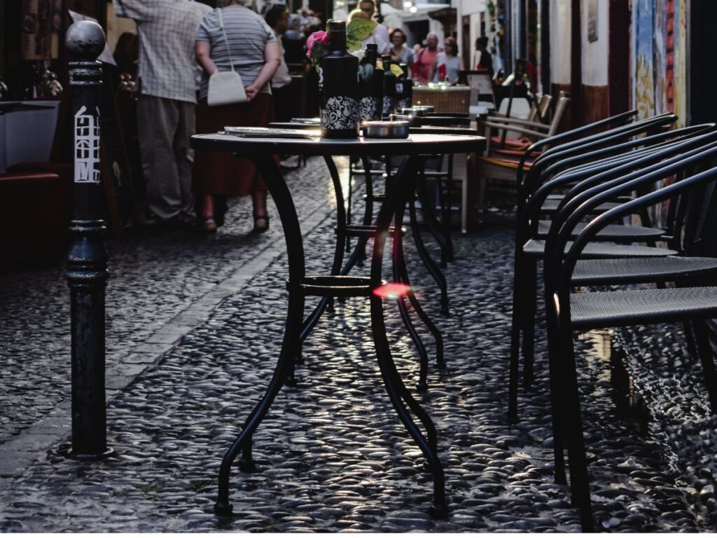 empty table and chair