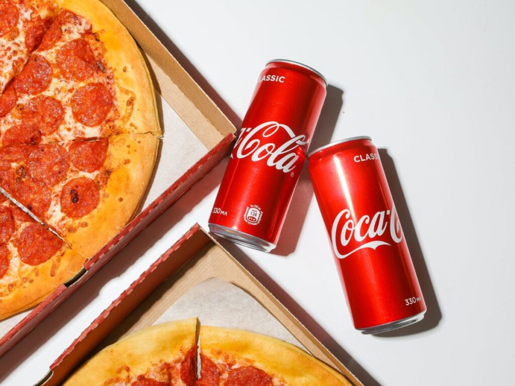 pizza and coke