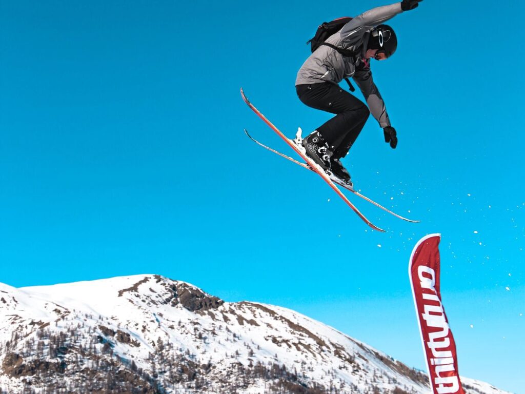 man skiing