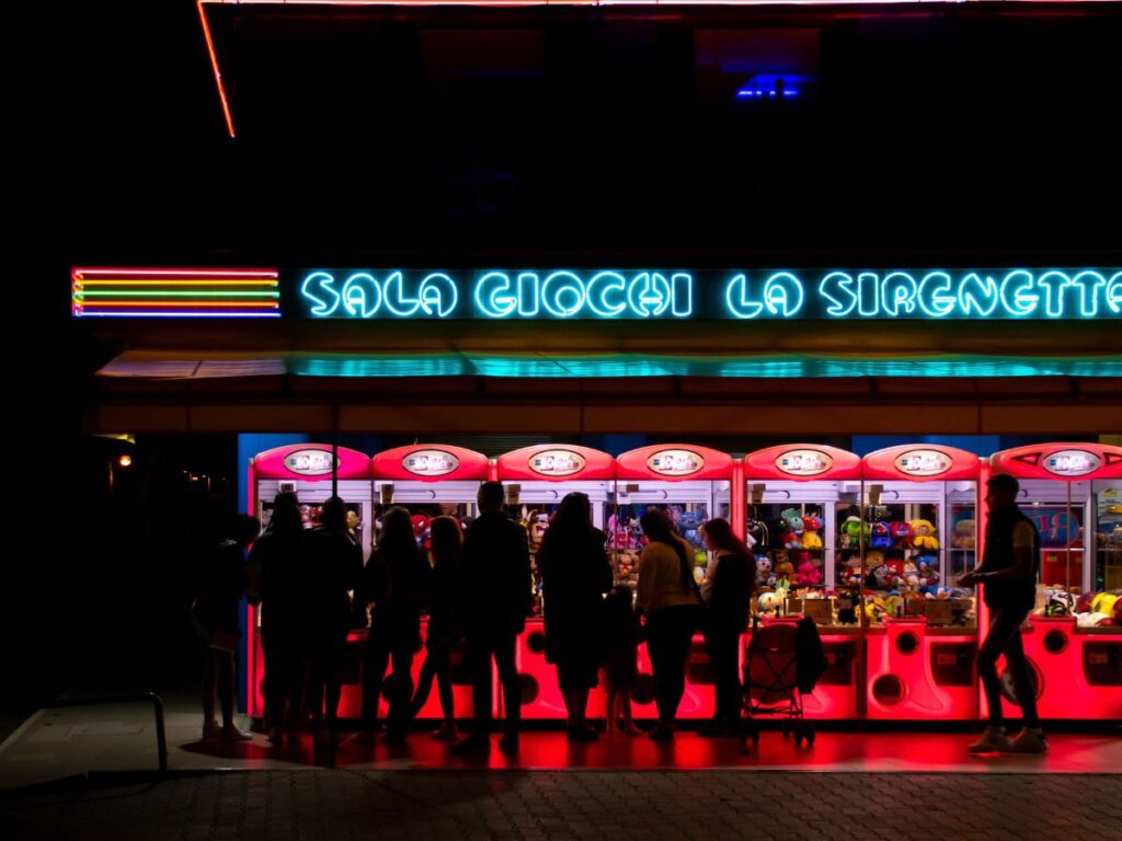 arcade at night