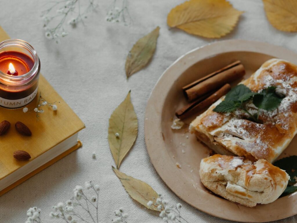 dessert plate with candle