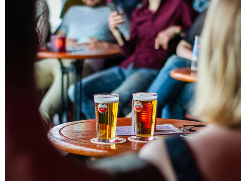 glasses of beer on table