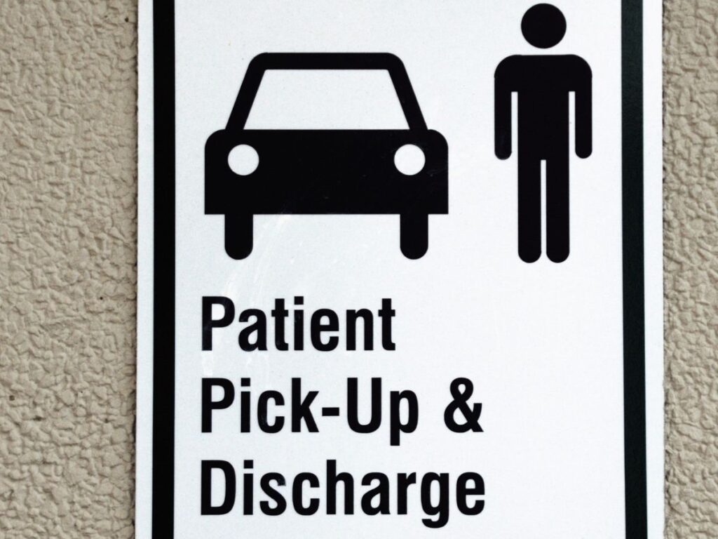 sign in front of health centre