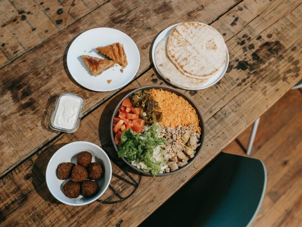 vegetarian food on table