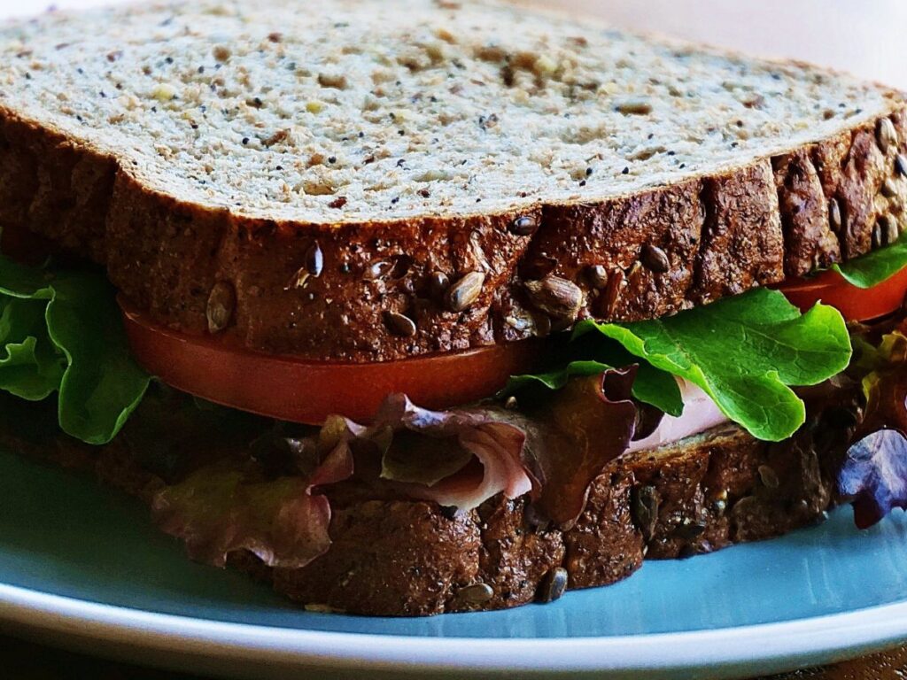 closeup of sandwich