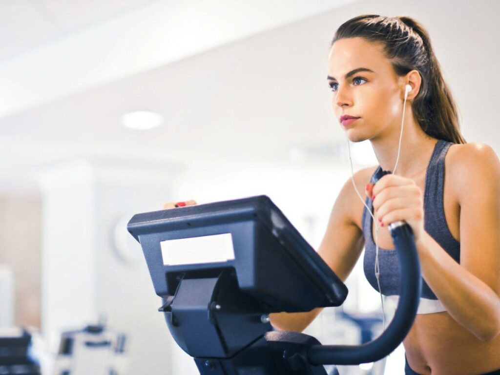 woman on a treadmill in a gym