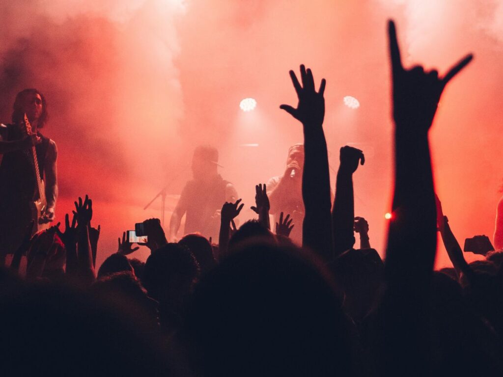 band performing in a concert