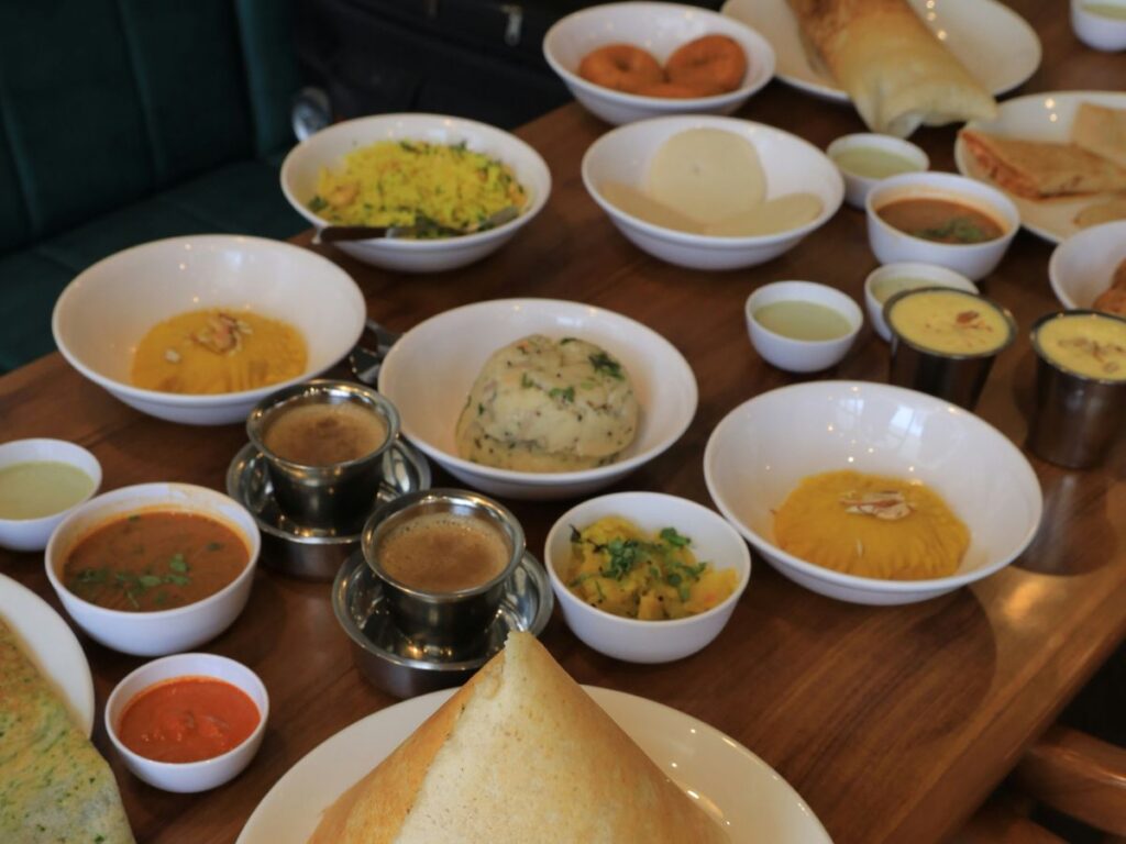 dosa with pulses served