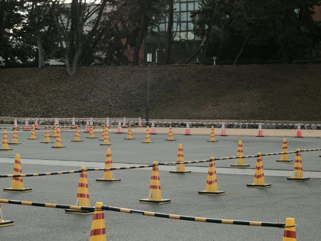 cones set on road