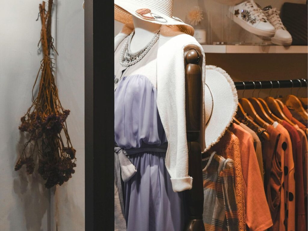 dresses in a shop