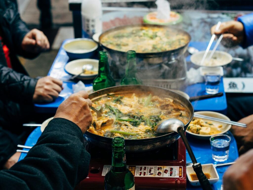 Korean food served
