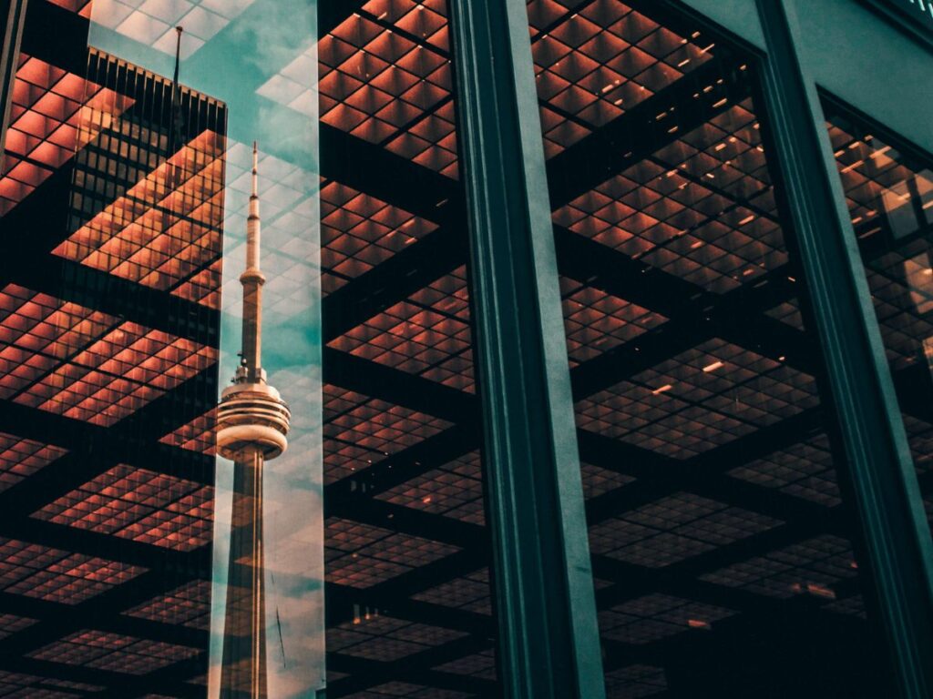 CN tower in building