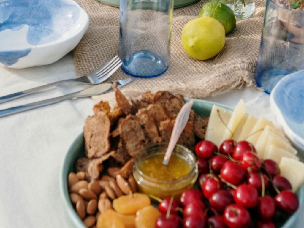 brunch platter set on table