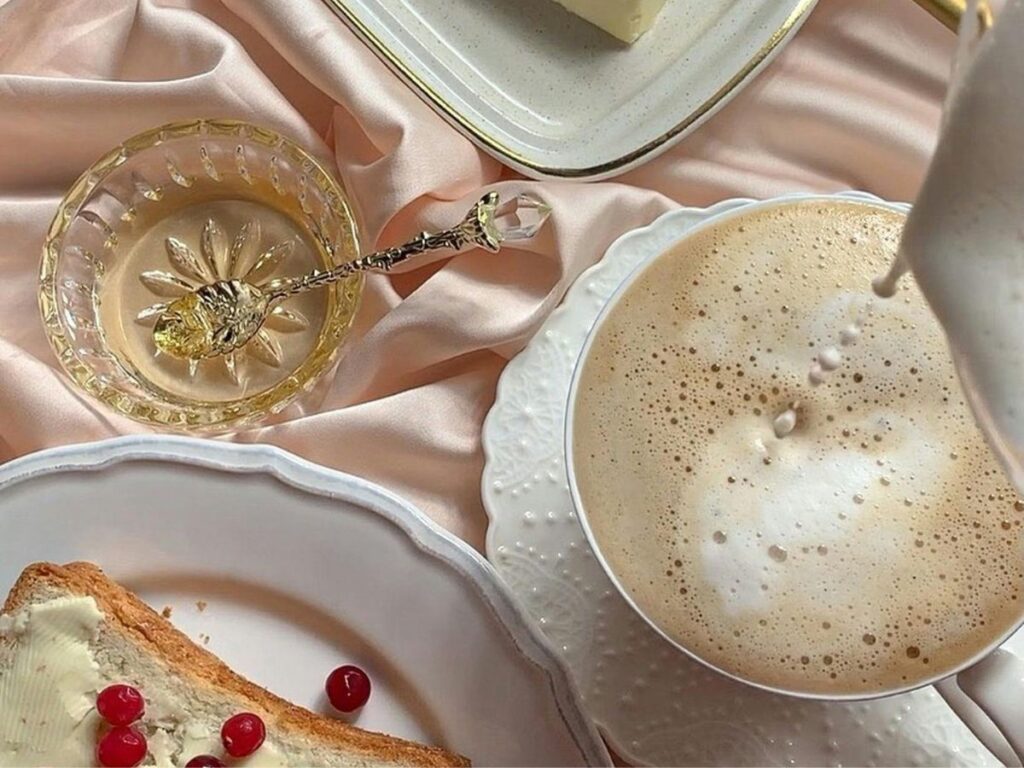 pouring tea in a cup