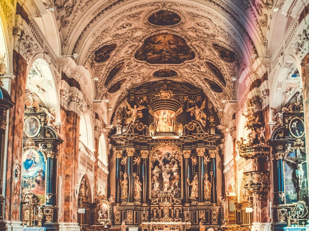 inside of a huge church
